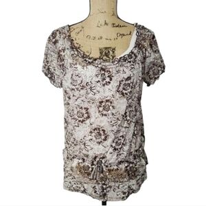 Y2K Brown Semi Sheer Fairycore Whimsi Blouse